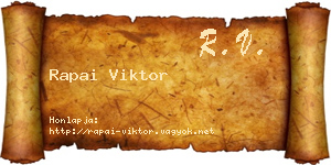 Rapai Viktor névjegykártya